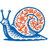 Retro Blue and Red Snail