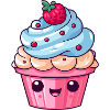 Cute Kawaii Cupcake Illustration