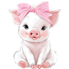 Cute Baby Pig Bow