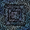 Arabic Calligraphy square blue 