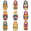 Traditional Russian Matryoshka Dolls Pattern