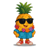 Aloha Cartoon Ananas – Cool Summer Vibes