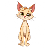 Cute cat character with big eyes