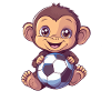 Monkey with soccer ball