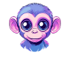 Bunter Affe Gesicht
