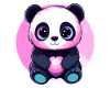 Panda Heart Pink