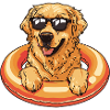 Golden Retriever Dog Comic Cool