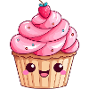 Cute Strawberry Swirl Cupcake Design