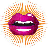 Radiant purple glossy lips illustration