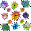 Buntes abstraktes Schmetterlingsmuster