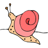 Stylized snail on pink background