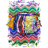 Buntes Fisch Aquarell auf Ozean Hintergrund