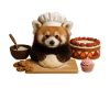 Red Panda Baking Cake Bread