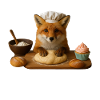 Fox Baking Cake Bread