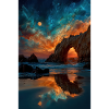 Moonlit Arch Over Ocean