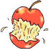 Red apple bitten illustration