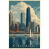 Chicago Skyline with Sailboats