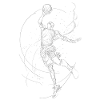 Dynamischer Basketballspieler Illustration