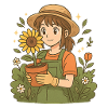 Sunflower Garden Girl – Cute Anime Gardener