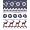 Winter Reindeer and Snowflakes Pattern