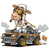 Llama Racer with Steampunk Gear