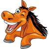 Funny peeking laughing horse
