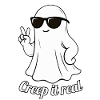 Funny ghost print with sunglasses