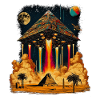 Futuristisches Weltraumpyramiden-Kunstwerk