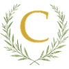 C Monogram, Eucalyptus Wreath, Personalizable