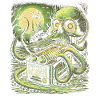 Underwater Halloween Skull Illustration
