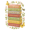 Natur- und Bücherliebhaber Floraler Bücherstapel