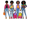 Young women in travel style