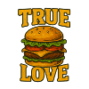 Authentische Burger-Liebe-Illustration