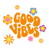 Retro 70er Jahre Flower Power Textdesign