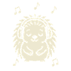Friedlicher Igel beim Musikhören