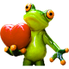 Frog With Heart Motivated Sculpture