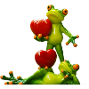 Frog with Heart Fruits Design