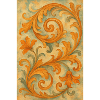 Yellow Baroque ornamental motif