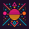 Geometrisches Synthwave-Muster