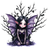 Lovely fairy fairy with purple wings