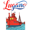 Lugano Hafenlandschaft Kunstdruck