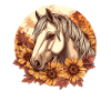 Pferd mit Sonnenblumen