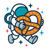 Astronaut with pretzel