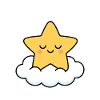 Star dreamer on cloud