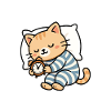 Sleeping cat in pajamas