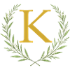 K Monogram, Eucalyptus Wreath, Personalizable