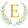 E Monogram, Eucalyptus Wreath, Personalizable