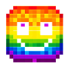 Rainbow Pixel  smiling face Art