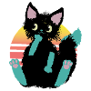 doodle cat blob, thinks
