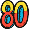 80 Zahl Comic